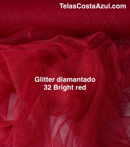 Glitter diamantado 32 Bright red