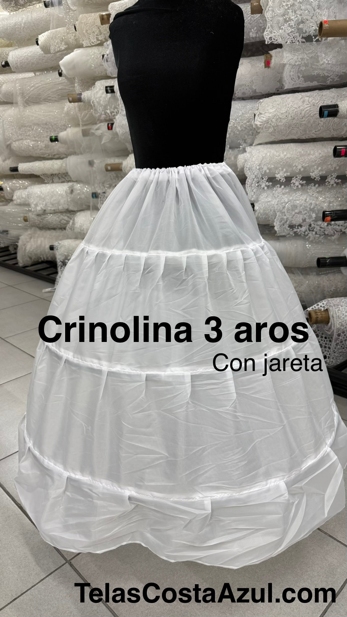Crinolina 3 aros con jareta
