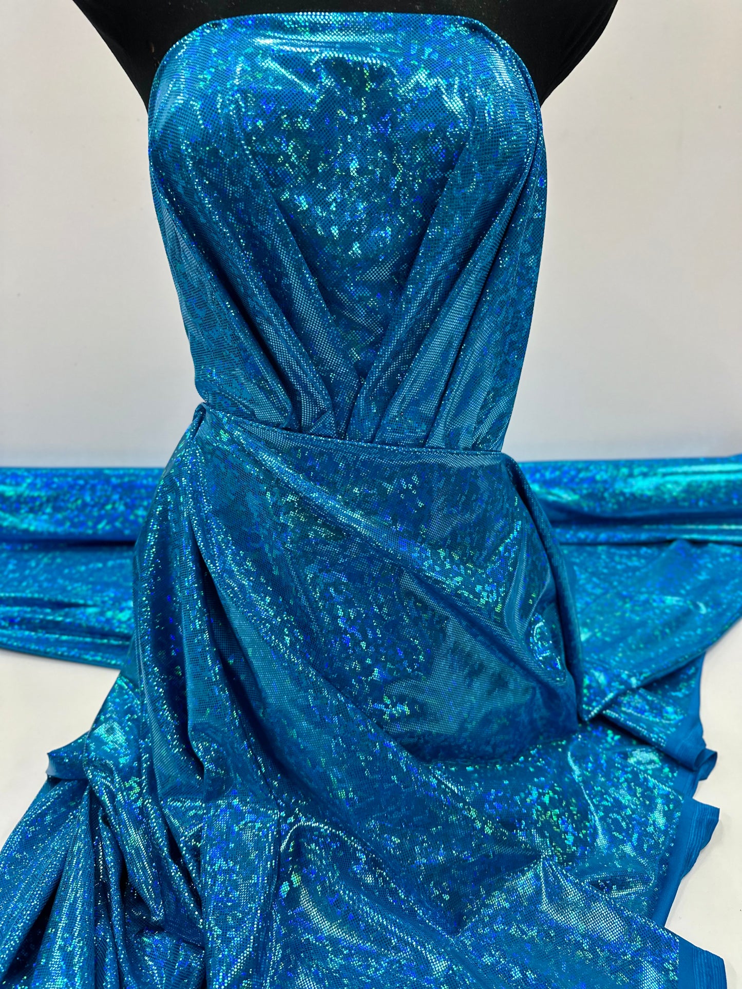 Licra de holograma Turquesa