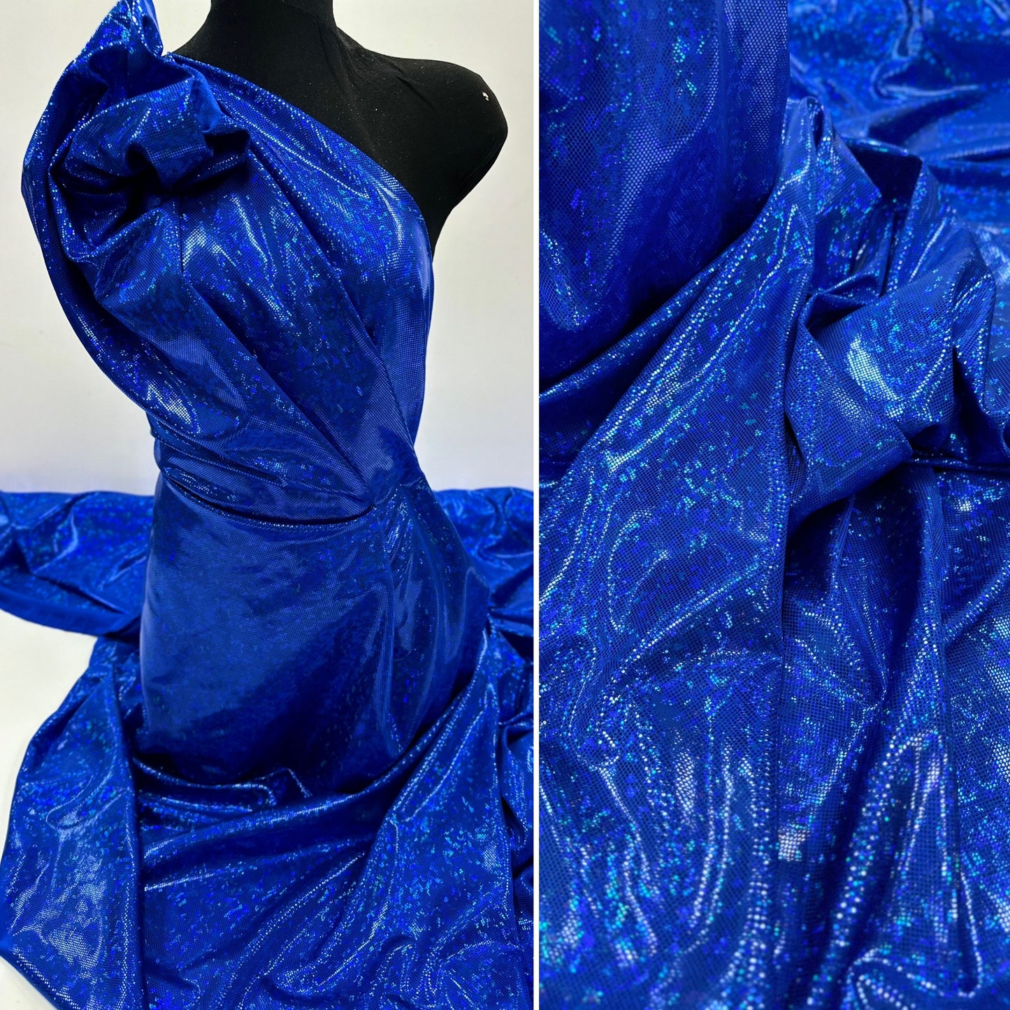 Licra de holograma Azul rey