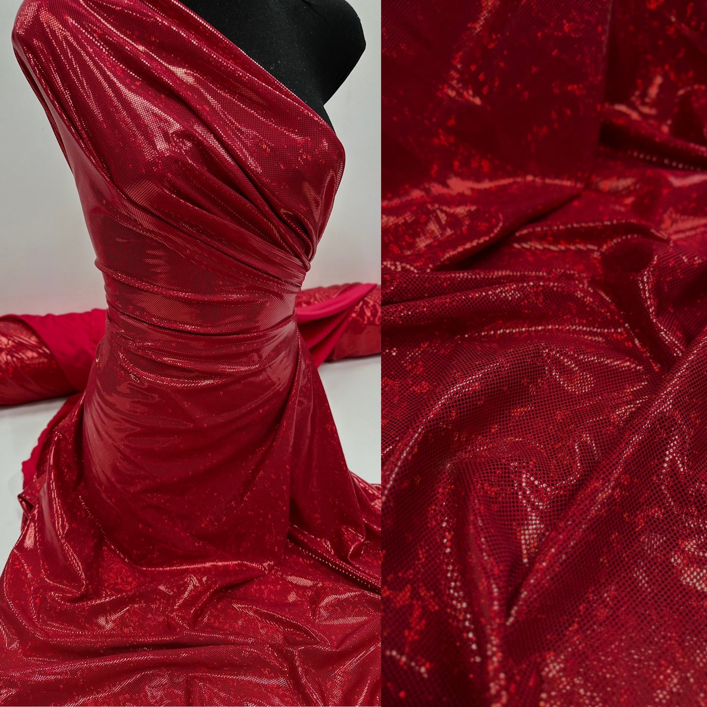 Licra de holograma Rojo