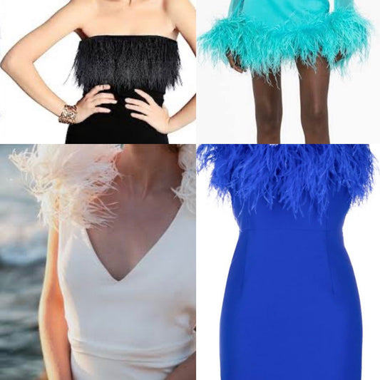 Diseños con plumas de avestruz