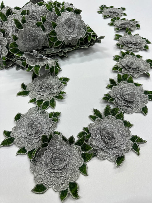 Guía de flores plata/gris