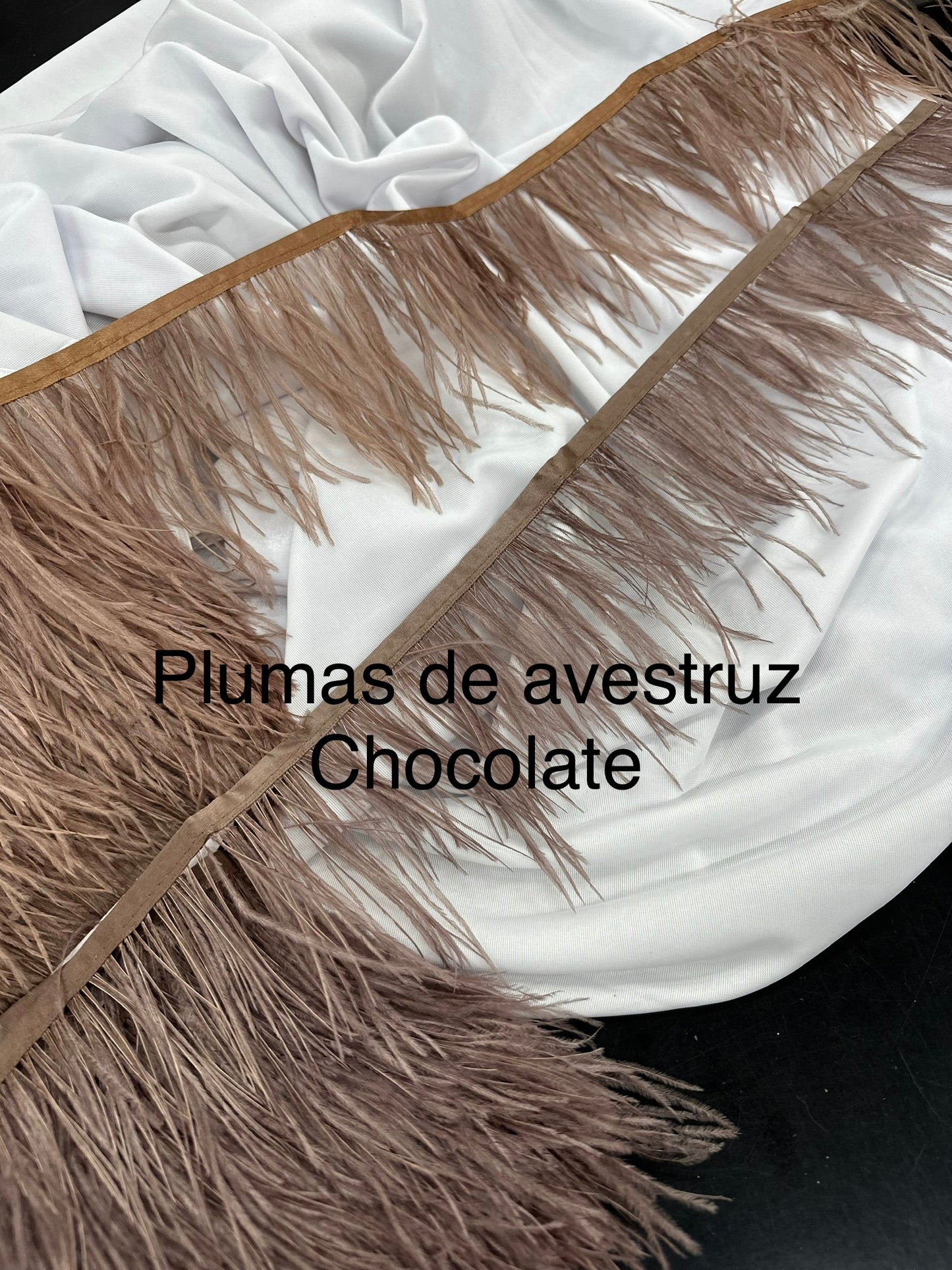 Plumas de avestruz 10cm largo Chocolate