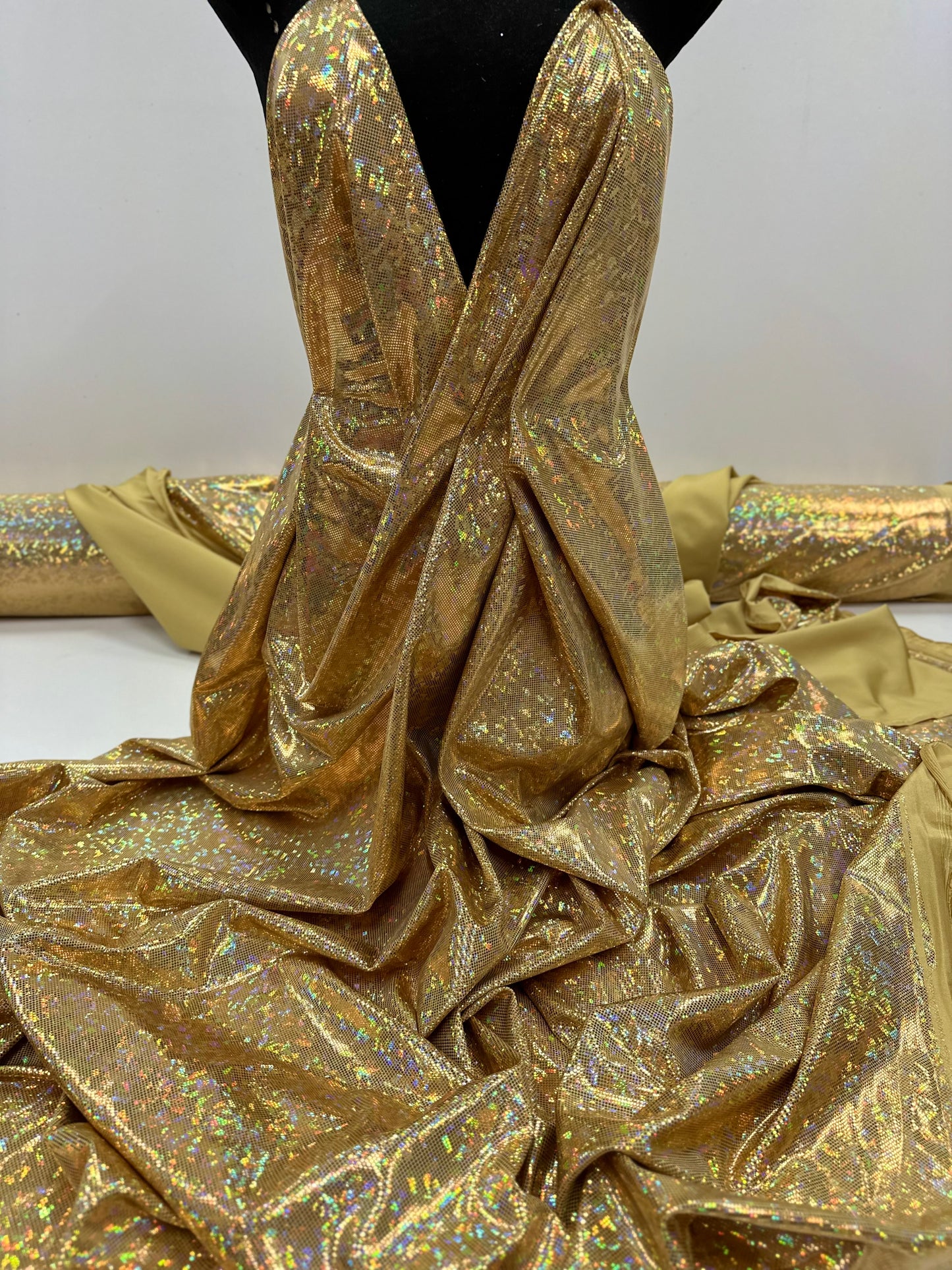 Licra de holograma Oro