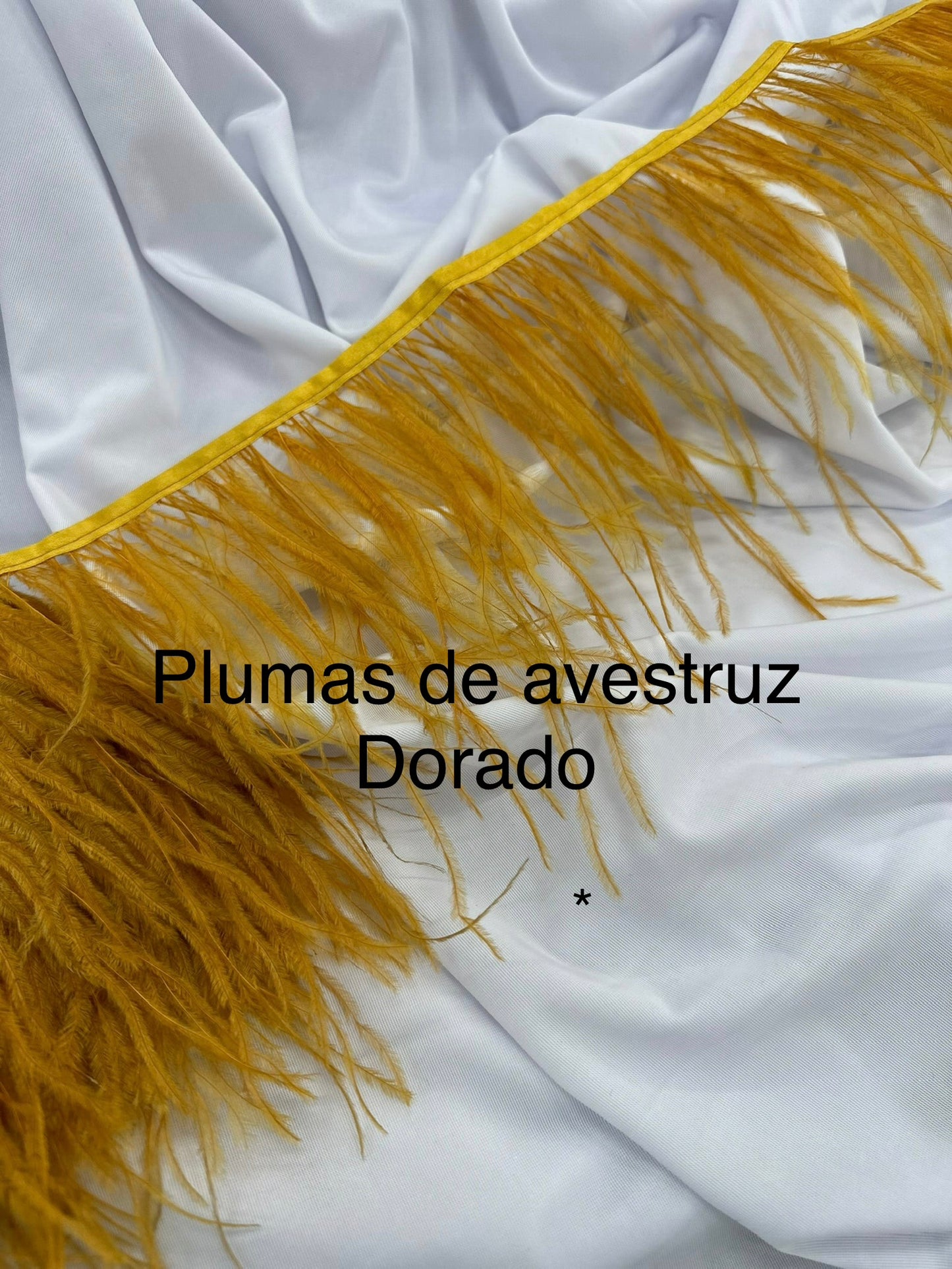 Plumas de avestruz 10cm largo Dorado