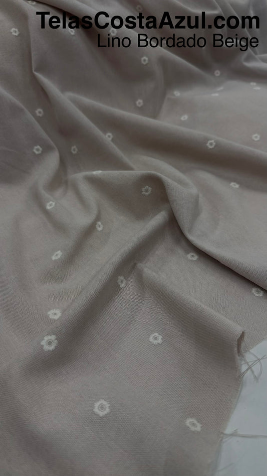 Lino Bordado Beige
