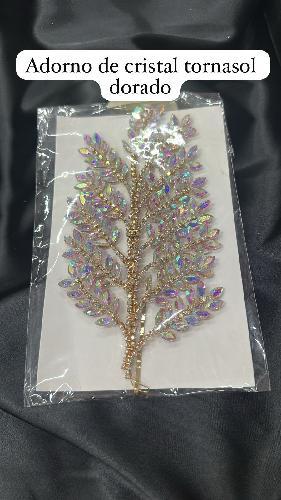 ADORNO DE CRISTAL TORNASOL DORADO