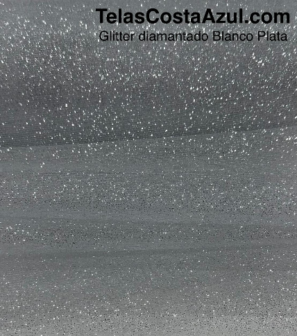 GLITTER DIAMANTADO BLANCO PLATA