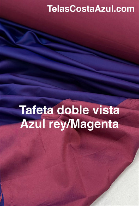 Tafeta doble vista Azul rey/Magenta