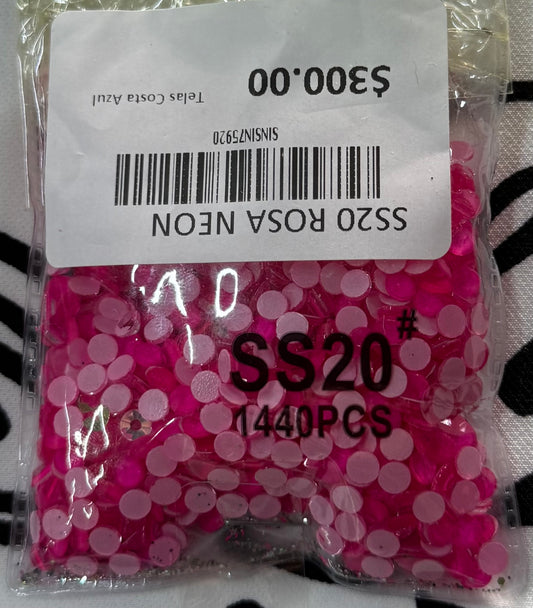 Bolsa Cristales SS20 Rosa Neón