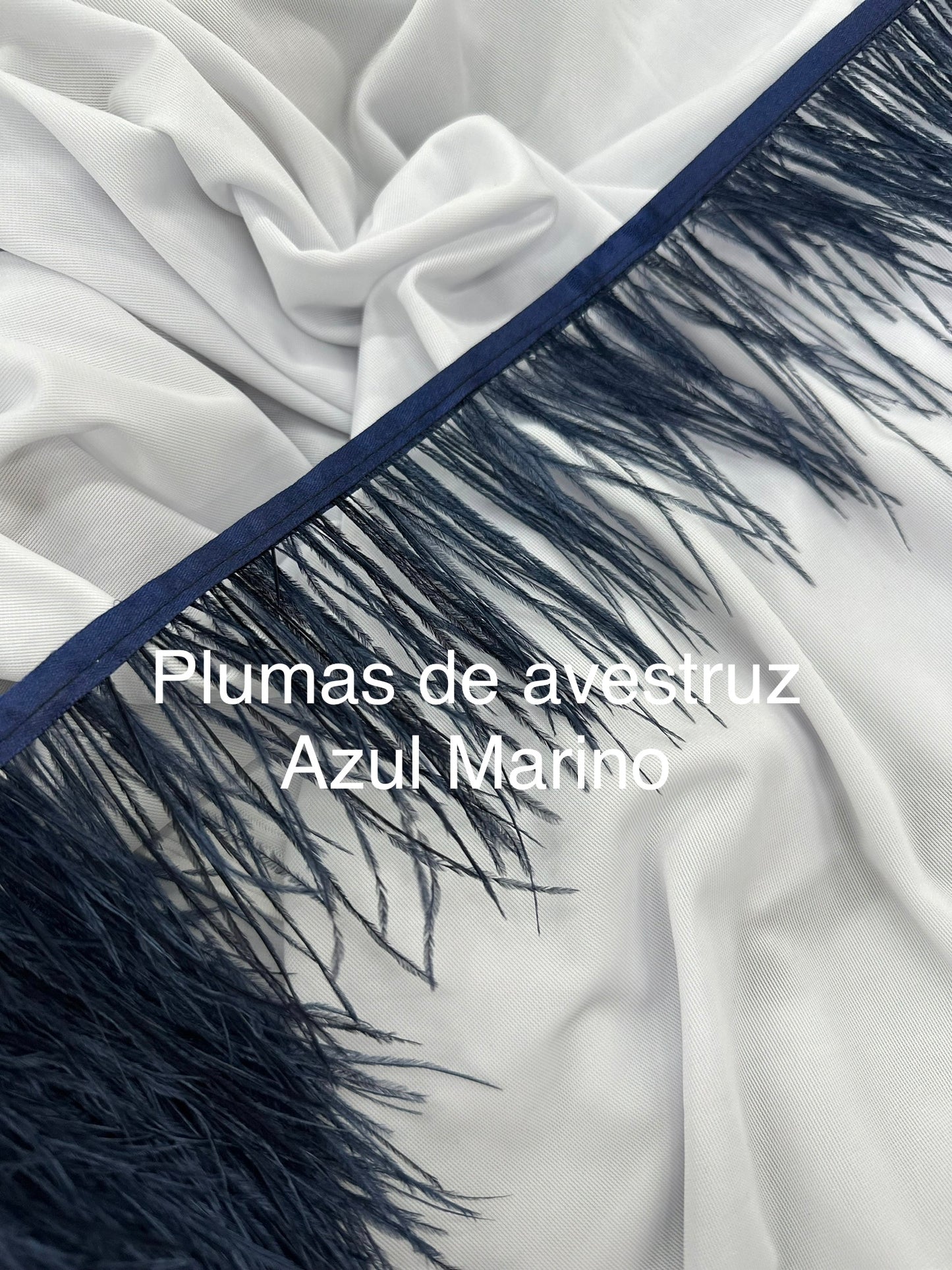 Plumas de avestruz 10cm largo Azul Marino