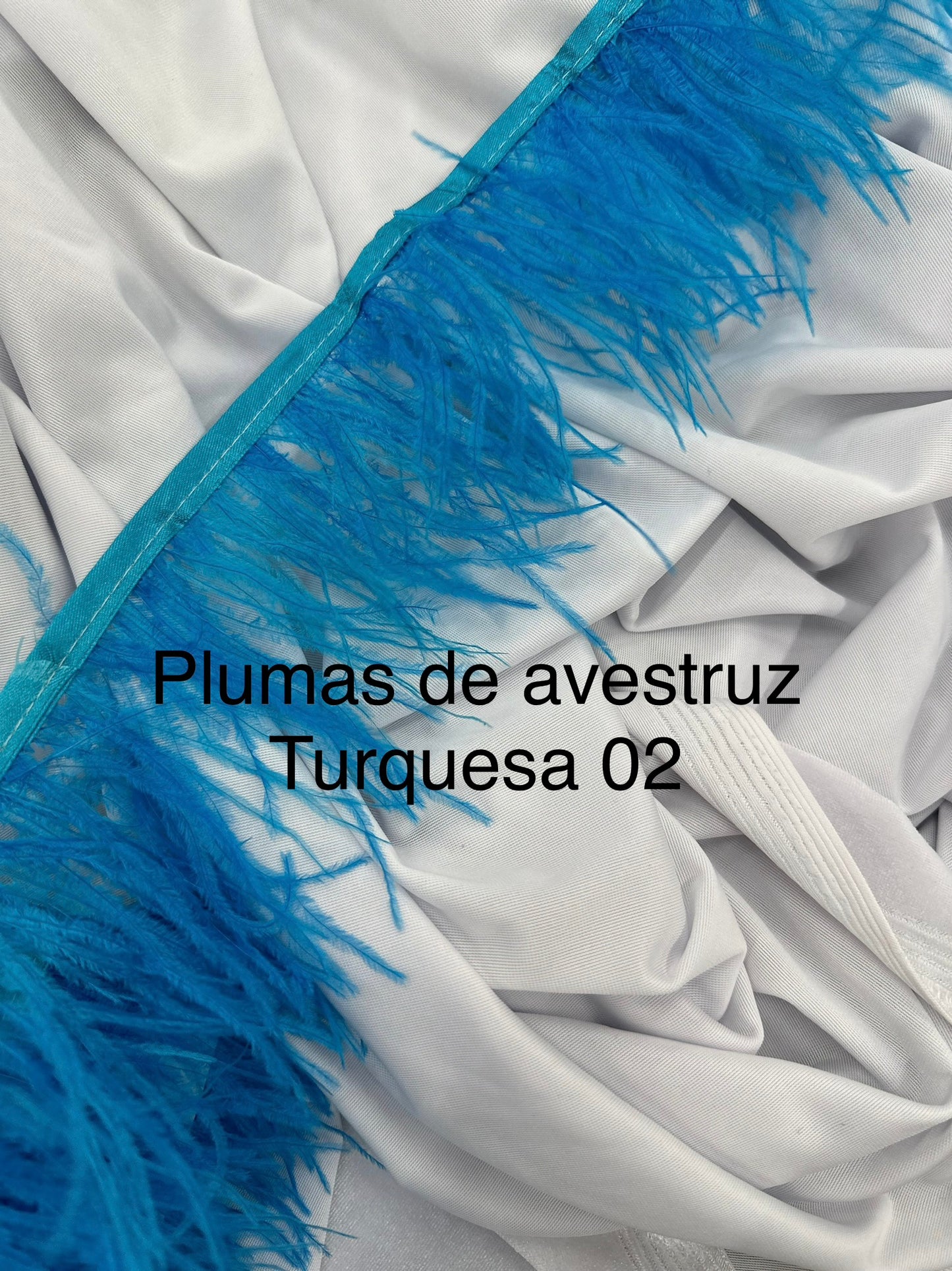 Plumas de avestruz 10cm largo Turquesa 02