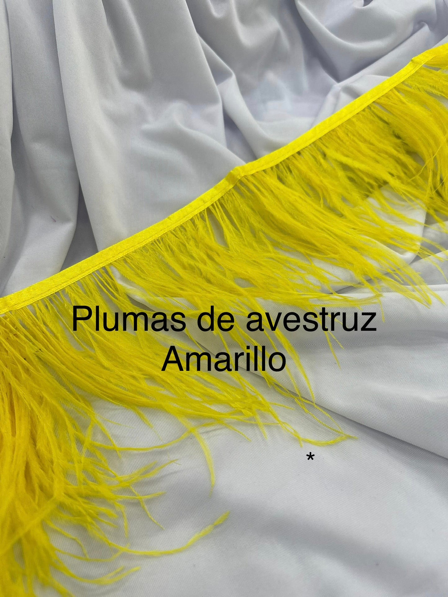 Plumas de avestruz 10cm largo Amarillo