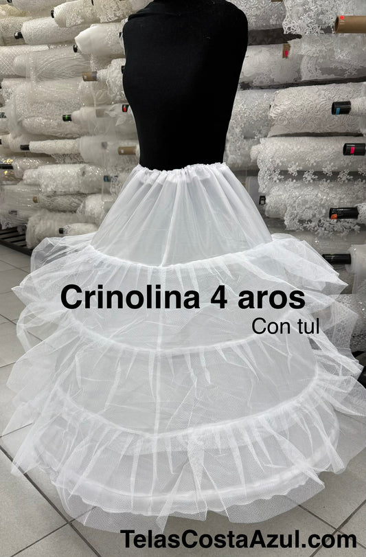 Crinolina 4 aros con tul