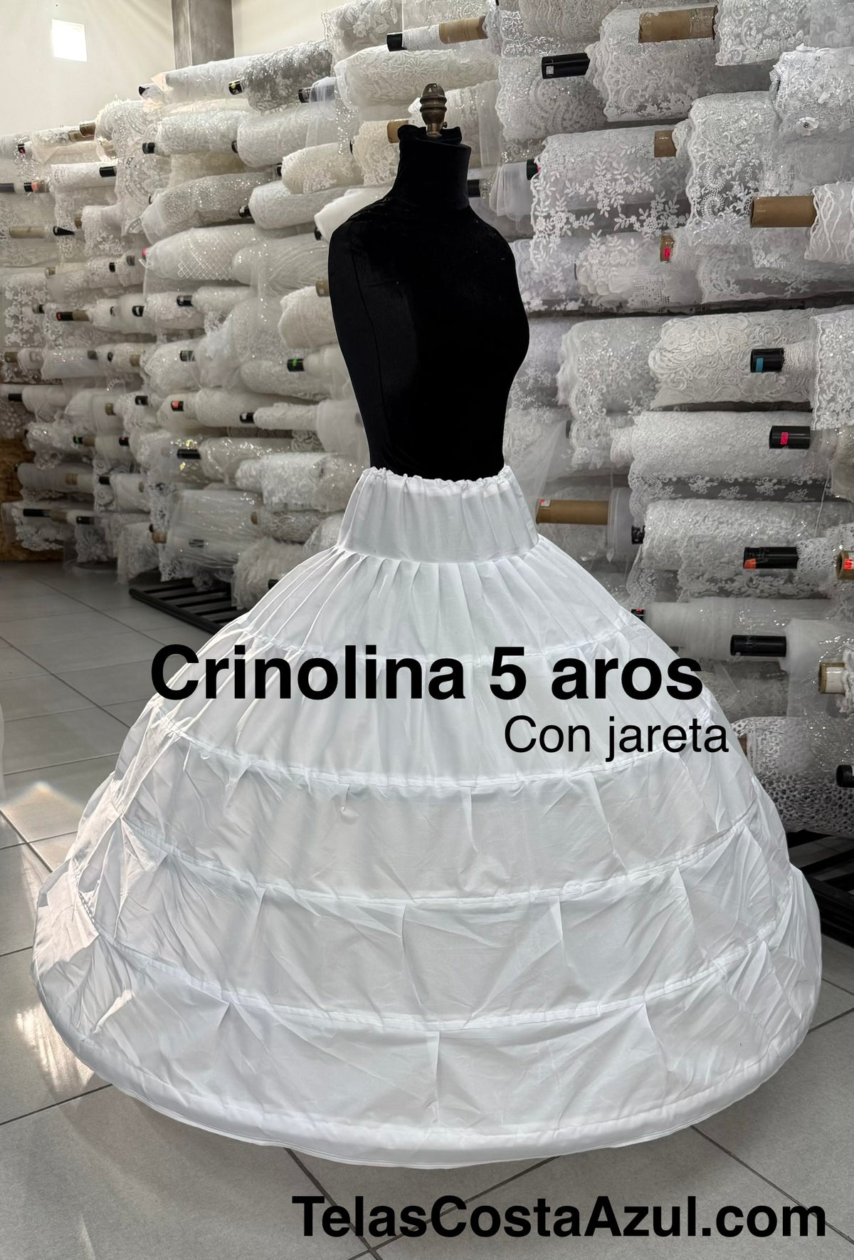 Crinolina 5 aros con jareta