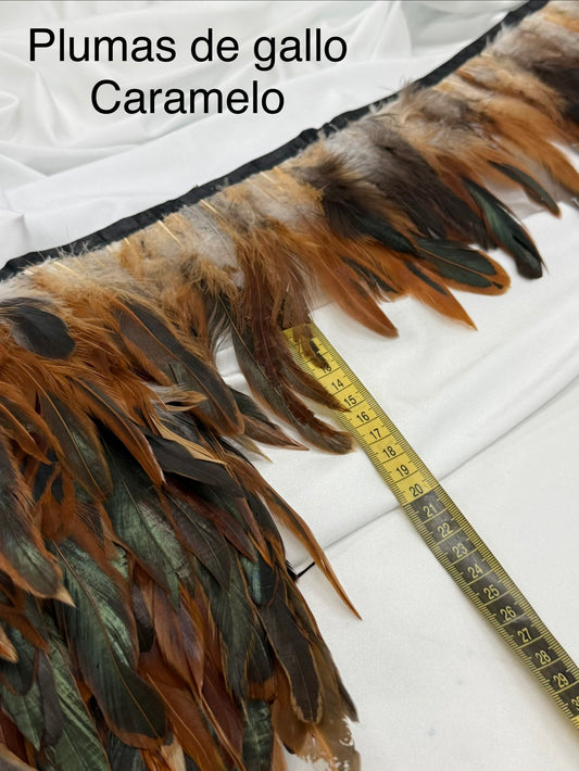 Plumas de gallo Caramelo