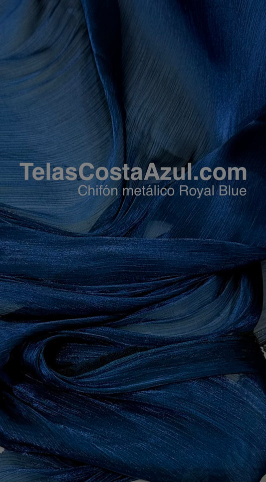 Chifón metálico Royal Blue