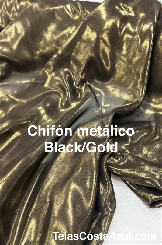Chifón metálico Black/Gold