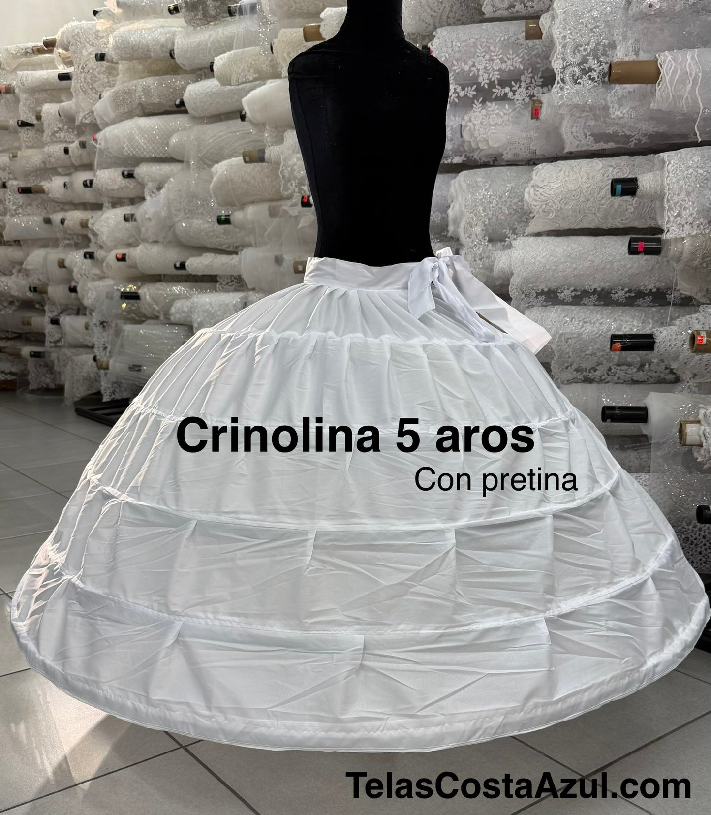 Crinolina 5 aros con pretina