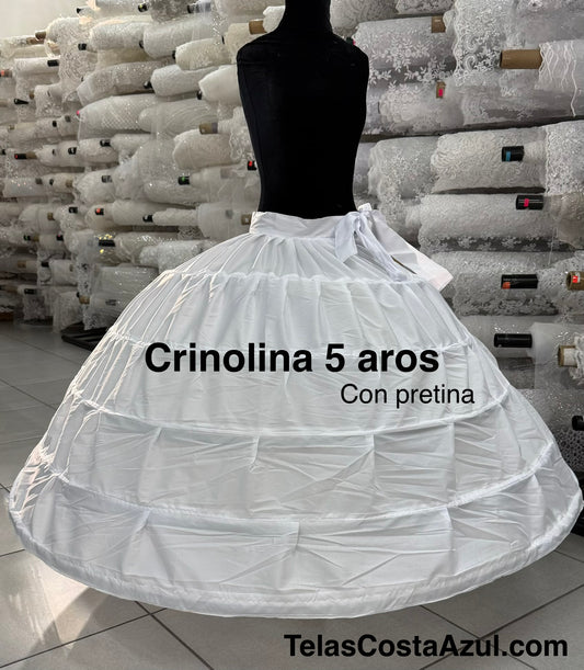 Crinolina 5 aros con pretina