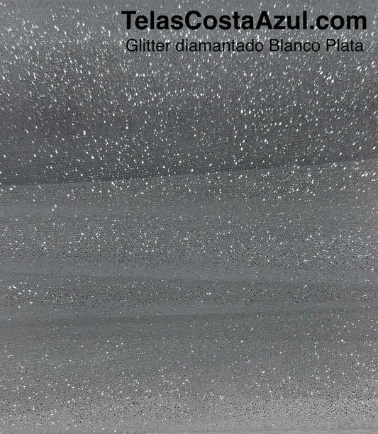 Glitter diamantado Blanco Plata