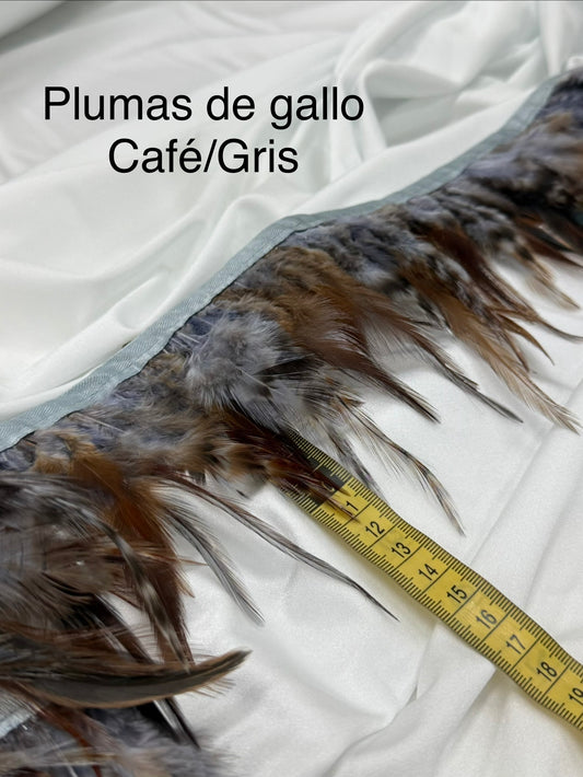 Plumas de gallo Café/Gris