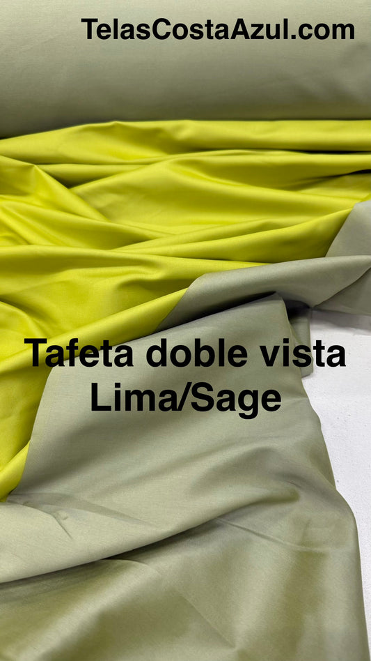 Tafeta doble vista Lima/Sage