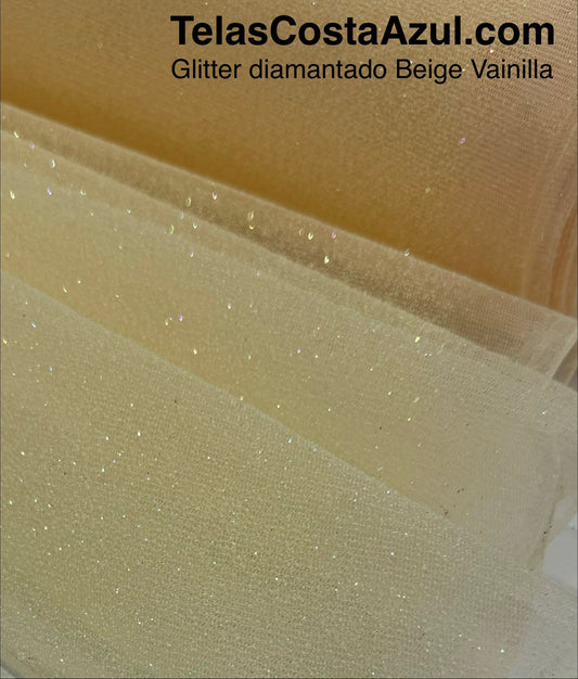 Glitter diamantado Beige Vainilla