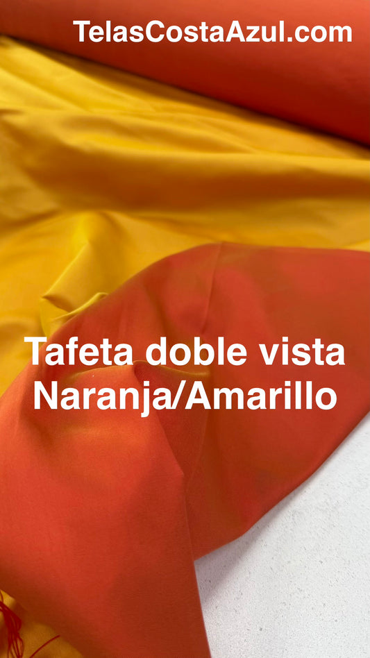 Tafeta doble vista Naranja/Amarillo