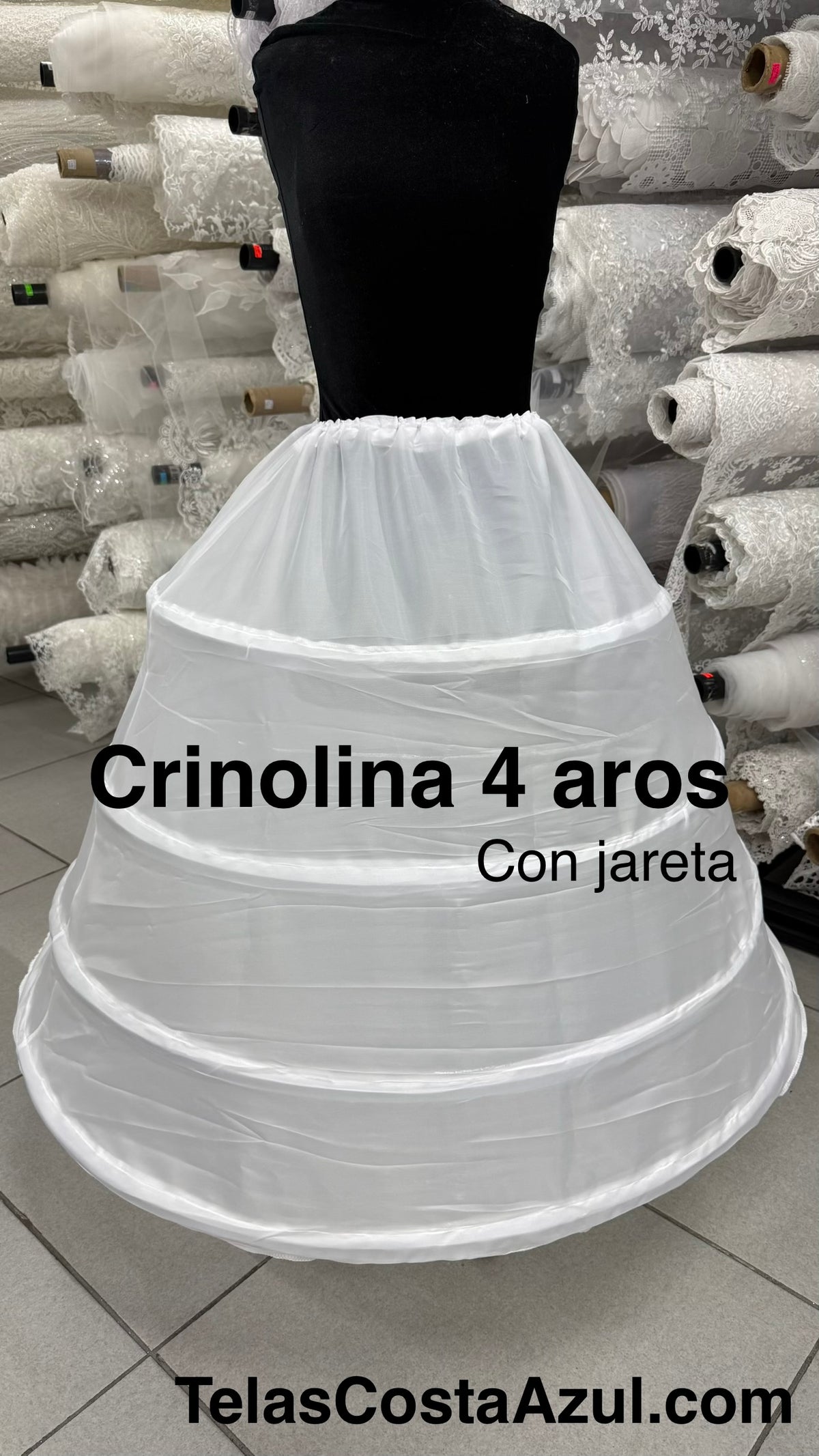 Crinolina 4 aros con jareta