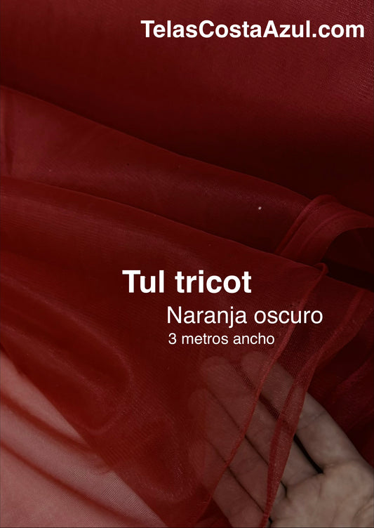 Tul tricot Naranja Oscuro