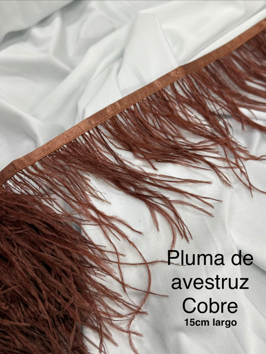 Plumas de avestruz 15cm largo Cobre