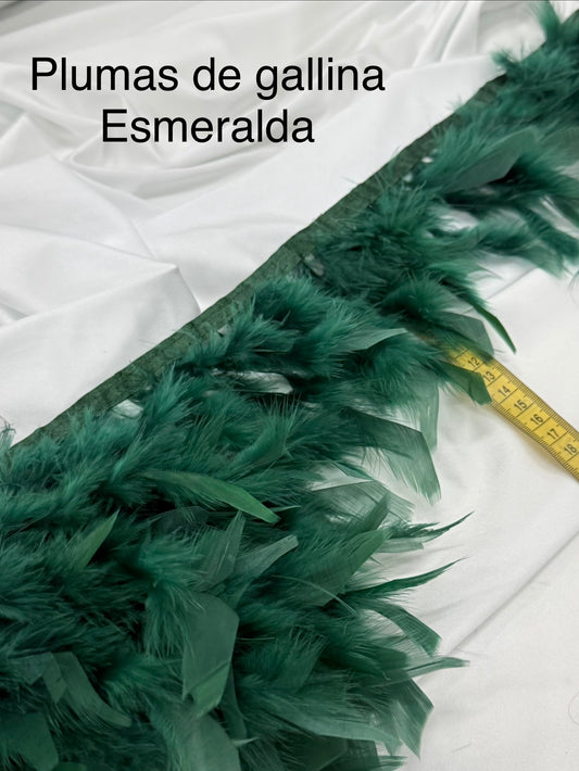 Plumas de gallina Esmeralda