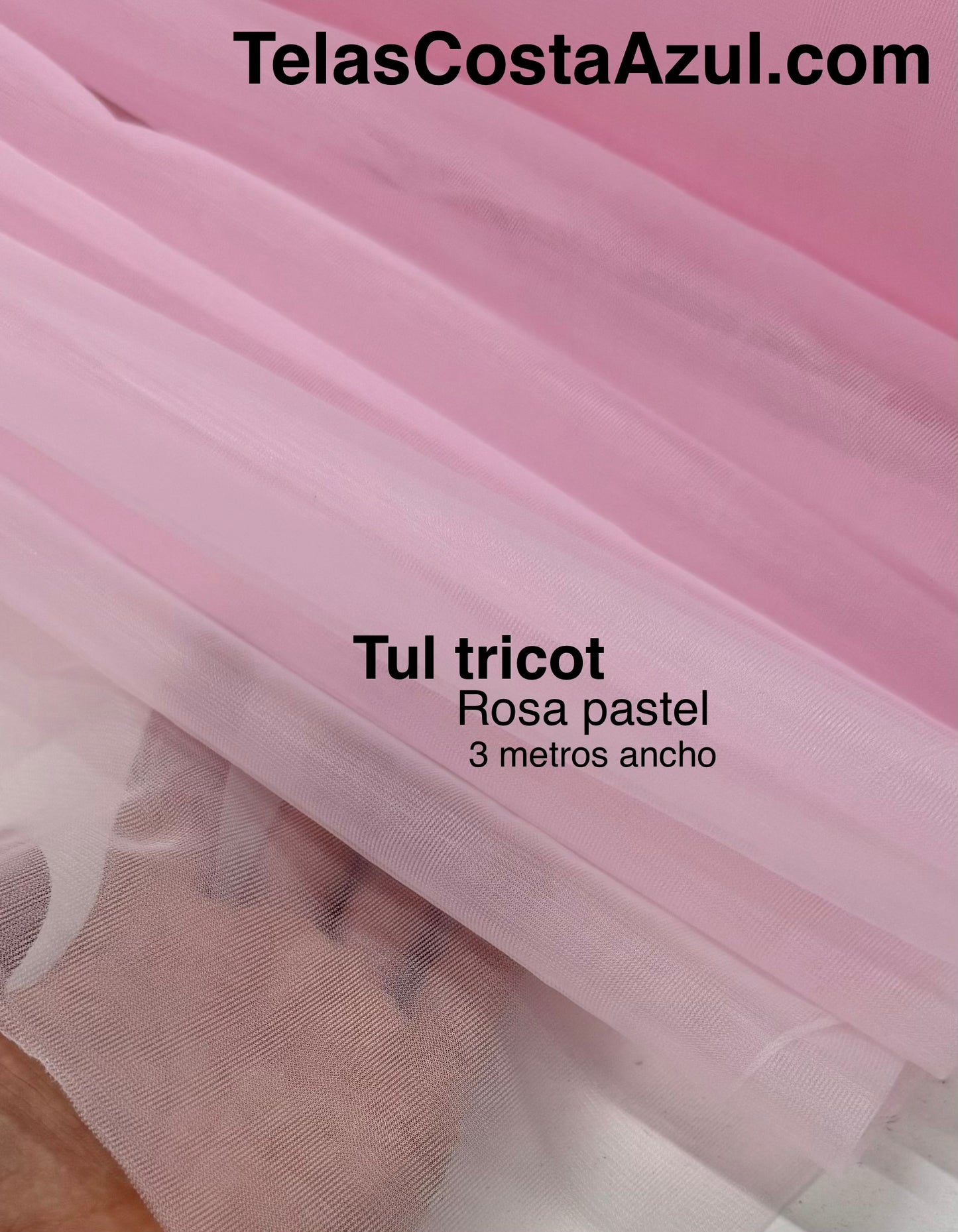 Tul tricot Rosa Pastel