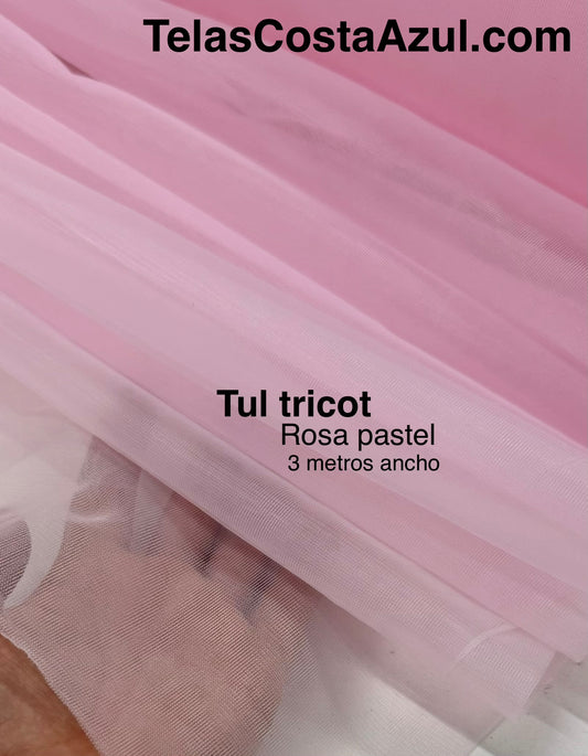 Tul tricot Rosa Pastel